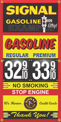 SIGNAL GAS STATION GAS PRICE PER GALLON VINTAGE OLD SIGN REMAKE BANNER SIGN ART MURAL VARIOUS SIZES