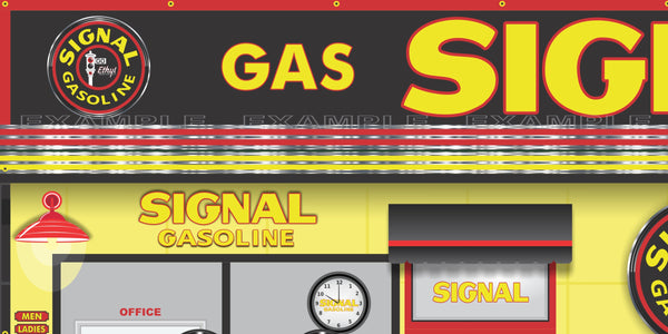 SIGNAL OLD GAS PUMP GAS STATION DEALER SERVICE SCENE WALL MURAL SIGN BANNER GARAGE ART VARIOUS SIZES