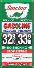 SINCLAIR GAS STATION GAS PRICE PER GALLON VINTAGE OLD SIGN REMAKE BANNER SIGN ART MURAL VARIOUS SIZES