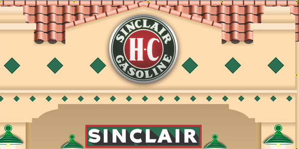 SINCLAIR ART DECO STYLE OLD GAS PUMP GAS STATION DEALER SERVICE SCENE WALL MURAL SIGN BANNER GARAGE ART VARIOUS SIZES