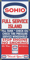 SOHIO GAS STATION FULL SERVICE ISLAND VINTAGE OLD SIGN REMAKE BANNER SIGN ART MURAL VARIOUS SIZES