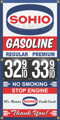 SOHIO GAS STATION GAS PRICE PER GALLON VINTAGE OLD SIGN REMAKE BANNER SIGN ART MURAL VARIOUS SIZES