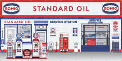 SOHIO STANDARD OIL OLD GAS PUMP GAS STATION SCENE WALL MURAL SIGN BANNER GARAGE ART VARIOUS SIZES