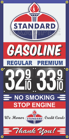 STANDARD OIL GAS STATION GAS PRICE PER GALLON VINTAGE OLD SIGN REMAKE BANNER SIGN ART MURAL VARIOUS SIZES