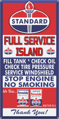 STANDARD OIL GAS FULL SERVICE ISLAND GAS STATION SERVICE GASOLINE OLD SIGN REMAKE ALUMINUM CLAD SIGN VARIOUS SIZES
