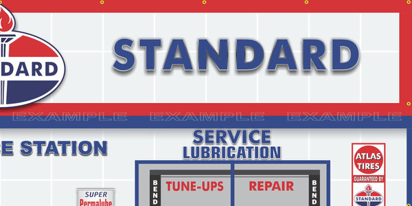 STANDARD OIL PRODUCTS OLD GAS PUMP GAS STATION SCENE WALL MURAL SIGN BANNER GARAGE ART VARIOUS SIZES
