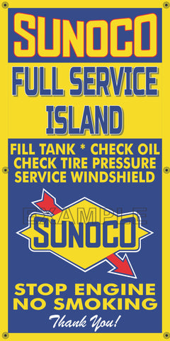 SUNOCO GAS STATION FULL SERVICE ISLAND VINTAGE OLD SIGN REMAKE BANNER SIGN ART MURAL VARIOUS SIZES