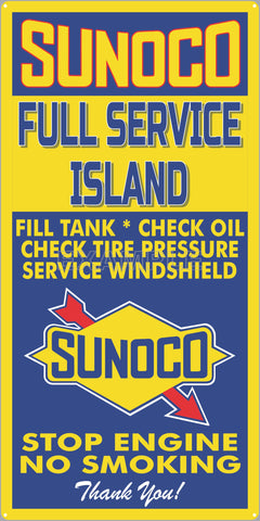 SUNOCO GAS FULL SERVICE ISLAND GAS STATION SERVICE GASOLINE OLD SIGN REMAKE ALUMINUM CLAD SIGN VARIOUS SIZES