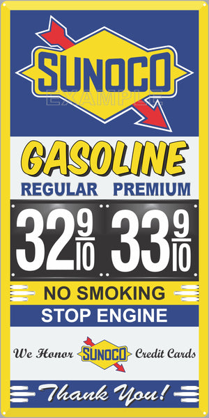 SUNOCO GAS STATION GAS PRICE PER GALLON SERVICE STATION GASOLINE OLD S ...