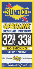 SUNOCO GAS STATION GAS PRICE PER GALLON SERVICE STATION GASOLINE OLD SIGN REMAKE ALUMINUM CLAD SIGN VARIOUS SIZES