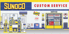 SUNOCO OLD GAS PUMP GAS STATION SCENE WALL MURAL SIGN BANNER GARAGE ART VARIOUS SIZES (TOKHEIM PUMPS)