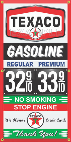 TEXACO GAS STATION GAS PRICE PER GALLON VINTAGE OLD SIGN REMAKE BANNER SIGN ART MURAL VARIOUS SIZES