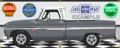 1966 CHEVROLET C10 TRUCK NEBULA GREY GARAGE SCENE SIDE VIEW BANNER SIGN ART MURAL VARIOUS SIZES