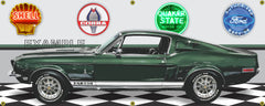 1968 SHELBY COBRA GT350-H HERTZ GREEN CAR GARAGE SCENE SIDE VIEW BANNER SIGN CAR ART MURAL VARIOUS SIZES