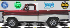 1970 FORD F100 RANGER TRUCK XLT RED WHITE GARAGE SCENE SIDE VIEW BANNER SIGN CAR ART MURAL VARIOUS SIZES