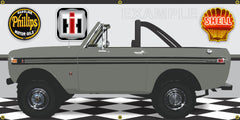 1974 INTERNATIONAL IH SCOUT II DARK GREEN GARAGE SCENE SIDE VIEW BANNER SIGN ART MURAL VARIOUS SIZES