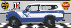 1974 INTERNATIONAL IH SCOUT II RALLYE DARK BLUE GARAGE SCENE SIDE VIEW BANNER SIGN CAR ART MURAL VARIOUS SIZES