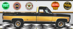 1975 GMC SIERRA CLASSIC 15 TRUCK GENTLEMAN JIM GARAGE SCENE SIDE VIEW BANNER SIGN ART MURAL VARIOUS SIZES