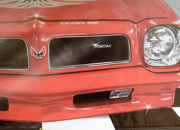 1976 Pontiac Trans Am RED GARAGE SCENE Neon Effect Sign Printed Banner 4' x 3'