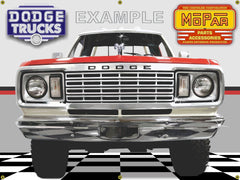 1978 DODGE POWER WAGON 4 X 4 TRUCK RED WHITE GARAGE SCENE SIDE VIEW BANNER SIGN CAR ART MURAL 4' X 3'