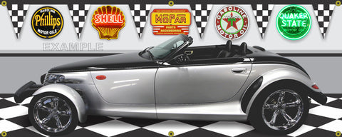 2001 PLYMOUTH PROWLER BLACK TIE EDITION CAR GARAGE SCENE SIDE VIEW BANNER SIGN CAR ART MURAL VARIOUS SIZES
