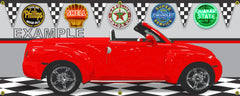 2005 CHEVROLET SSR RED CAR GARAGE SCENE SIDE VIEW BANNER SIGN ART MURAL VARIOUS SIZES