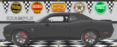 2016 DODGE CHALLENGER HELLCAT SHAKER HEMI BLACK CUSTOM CAR GARAGE SCENE SIDE VIEW BANNER SIGN ART MURAL VARIOUS SIZES