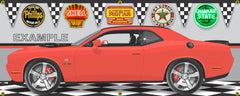 2016 DODGE CHALLENGER HELLCAT SHAKER HEMI ORANGE CAR GARAGE SCENE SIDE VIEW BANNER SIGN ART MURAL VARIOUS SIZES