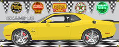 2016 DODGE CHALLENGER HELLCAT SHAKER TOP BANANA CAR GARAGE SCENE SIDE VIEW BANNER SIGN ART MURAL VARIOUS SIZES