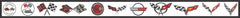 GENERATIONS OF CHEVROLET CORVETTE EMBLEMS CUSTOM BANNER ART MURAL 15" x 204"