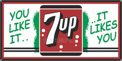 7UP SODA POP GENERAL STORE RESTAURANT DINER OLD SIGN REMAKE ALUMINUM CLAD SIGN VARIOUS SIZES