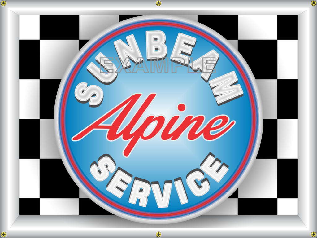 ALPINE SUNBEAM CARS SERVICE DEALER DIGITAL DESIGN SIGN REMAKE BANNER ART MURAL 3' X 4'