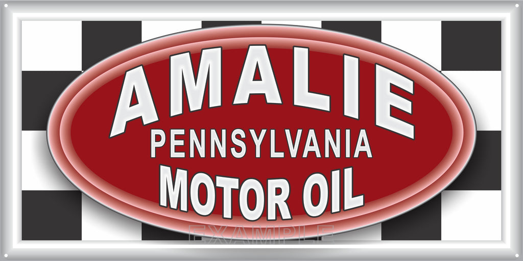 AMALIE MOTOR OIL GAS STATION SERVICE GASOLINE OLD SIGN REMAKE ALUMINUM CLAD SIGN VARIOUS SIZES