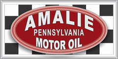 AMALIE MOTOR OIL GAS STATION SERVICE GASOLINE OLD SIGN REMAKE ALUMINUM CLAD SIGN VARIOUS SIZES