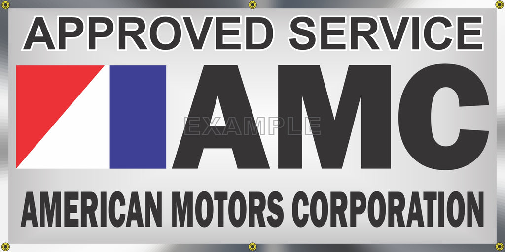 AMC AMERICAN MOTORS CORPORATION DEALER SALES SERVICE OLD SCHOOL SIGN REMAKE BANNER SIGN ART MURAL 2' X 4'/3' X 6'