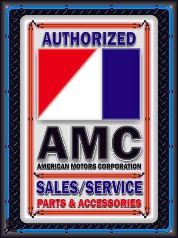 AMC AMERICAN MOTORS CORP DEALER SALES SERVICE DESIGN SIGN REMAKE BANNER ART MURAL 3' X 4'