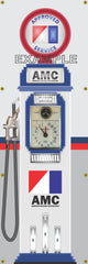 AMC AMERICAN MOTORS GASOLINE OLD CLOCK FACE GAS PUMP Sign Printed Banner VERTICAL 2' x 6'