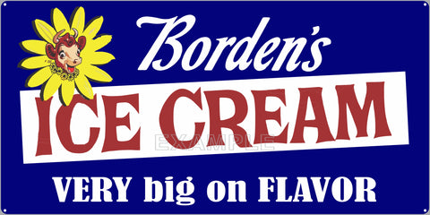 BORDENS ICE CREAM GENERAL STORE RESTAURANT DINER OLD SIGN REMAKE ALUMINUM CLAD SIGN VARIOUS SIZES
