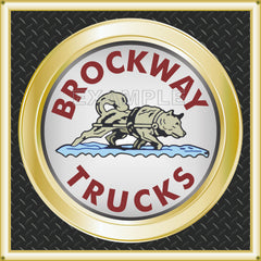 BROCKWAY TRUCKS DEALER SALES SIGN REMAKE BANNER ART MURAL 3' X 3'
