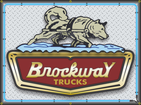 BROCKWAY TRUCKS DEALER SALES EMBLEM SIGN REMAKE BANNER ART MURAL 3' X 4'