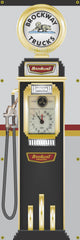 BROCKWAY TRUCKS OLD CLOCKFACE GAS PUMP DISPLAY BANNER SIGN ART MURAL DISPLAY 2' X 6'