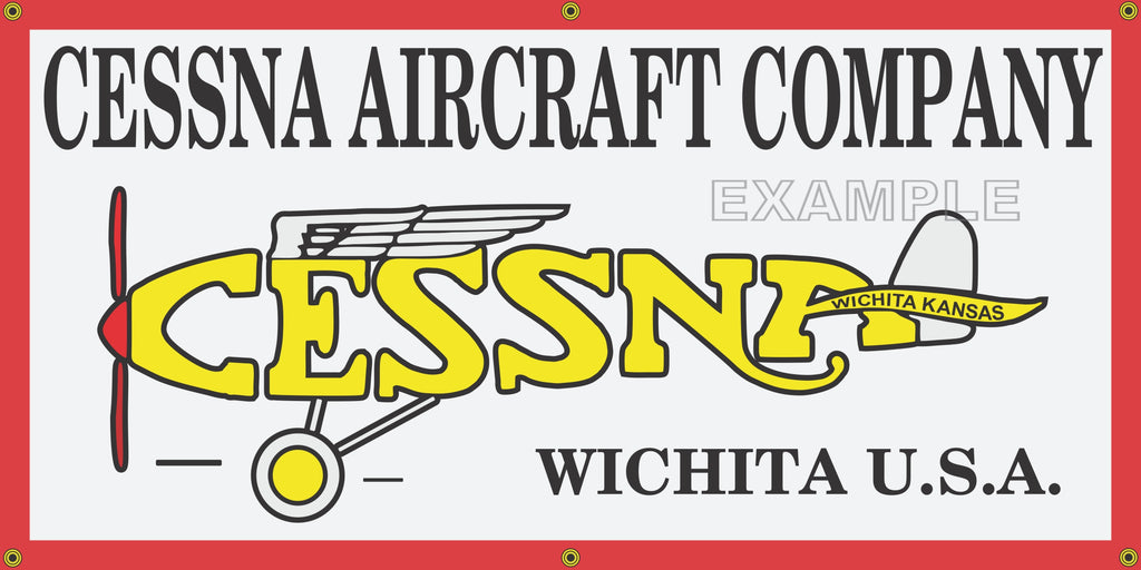 CESSNA AIRCRAFT COMPANY AIRPLANES VINTAGE OLD SCHOOL SIGN REMAKE BANNER SIGN ART MURAL 2' X 4'/3' X 6'/4' X 8'
