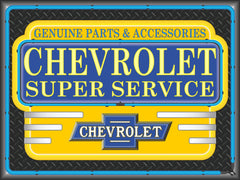 CHEVROLET SUPER SERVICE MARQUEE Neon Effect Sign Printed Banner 4' x 3'