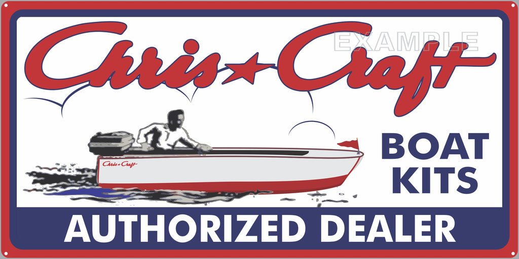 CHRIS CRAFT BOAT KITS AUTHORIZED DEALER MARINE WATERCRAFT OLD SIGN REMAKE ALUMINUM CLAD SIGN VARIOUS SIZES