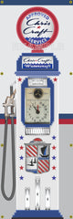CHRIS CRAFT BOATS TOKHEIM OLD CLOCKFACE GAS PUMP BANNER SIGN ART MURAL DISPLAY 2' X 6'