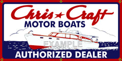 CHRIS CRAFT MOTOR BOATS VINTAGE OLD SCHOOL SIGN REMAKE BANNER SIGN ART MURAL 2' X 4'/3' X 6'