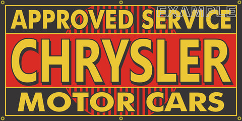 CHRYSLER APPROVED SERVICE VINTAGE OLD SCHOOL SIGN REMAKE BANNER SIGN ART MURAL 2' X 4'/3' X 6'