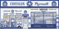 CHRYSLER PLYMOUTH MOPAR SALES PARTS SERVICE DEALERSHIP RETRO SCENE WALL MURAL SIGN BANNER GARAGE ART VARIOUS SIZES