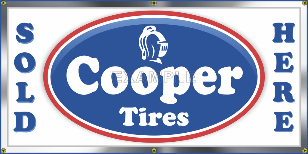COOPER TIRES GAS STATION AUTO SERVICE OLD SCHOOL SIGN REMAKE BANNER SIGN ART MURAL 2' X 4'/3' X 6'