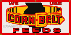 CORN BELT FEEDS FARM SUPPLY VINTAGE OLD SCHOOL SIGN REMAKE BANNER SIGN ART MURAL 2' X 4'/3' X 6'